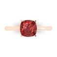 thumbnail image 1 of 2 ctw Solitaire Anniversary Ring for Women | Cushion Cut Natural Garnet | Hyperallergenic Solid 18K Rose Gold, 1 of 5