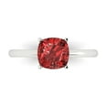 thumbnail image 1 of 2 ctw Solitaire Anniversary Ring for Women | Cushion Cut Natural Garnet | Hyperallergenic Solid 18K White Gold, 1 of 5