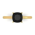 thumbnail image 1 of 2 ctw Solitaire Anniversary Ring for Women | Cushion Cut Natural Onyx | Hyperallergenic Solid 14K Yellow Gold, 1 of 5