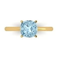thumbnail image 1 of 2 ct Cushion Cut Natural Sky Blue Topaz Solitaire Engagement Ring for Women in 18K Yellow Gold, 1 of 5