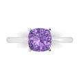 thumbnail image 1 of Clara Pucci 14K White Gold Solid Gold Alexandrite Solitaire Anniversary Ring for Women - 2 cttw Cushion Cut, 1 of 7