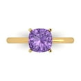 thumbnail image 1 of Clara Pucci 14K Yellow Gold Solid Gold Alexandrite Solitaire Anniversary Ring for Women - 2 cttw Cushion Cut, 1 of 7