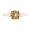 thumbnail image 1 of Clara Pucci 14K Rose Gold 2ct Champagne Solitaire Ring for Women, 1 of 7