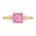 thumbnail image 1 of Clara Pucci 14K Yellow Gold Solid Gold Pink Solitaire Anniversary Ring for Women - 2 cttw Cushion Cut, 1 of 7