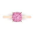 thumbnail image 1 of Clara Pucci 14K Rose Gold 2ct Pink Solitaire Ring for Women, 1 of 7