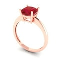 thumbnail image 1 of 2 ct Cushion Cut Simulated Pink Tourmaline Solitaire Engagement Ring for Women in 14K Rose Gold, 1 of 2