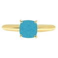 thumbnail image 1 of 2 ct Cushion Cut Simulated Turquoise Solitaire 18K Yellow Gold Womens Engagement Ring, 1 of 6