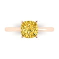 thumbnail image 1 of Clara Pucci 14K Rose Gold 2ct Yellow Solitaire Ring for Women, 1 of 7
