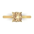 thumbnail image 1 of 2 ct Cushion Cut Yellow Moissanite Solitaire 18K Yellow Gold Womens Engagement Ring, 1 of 5
