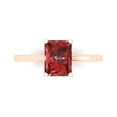 thumbnail image 1 of Clara Pucci 14K Rose Gold 2ct Garnet Solitaire Ring for Women, 1 of 8