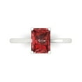 thumbnail image 1 of 2 ct Emerald Cut Natural Garnet Solitaire Engagement Ring for Women in 18K White Gold, 1 of 5