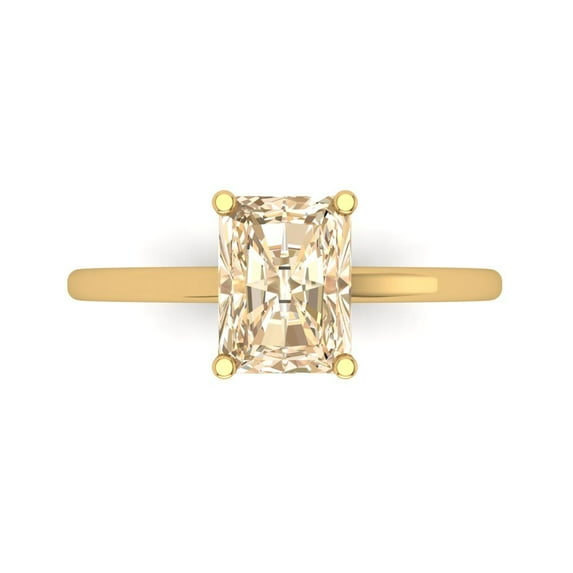 Clara Pucci 14K Yellow Gold 2ct Morganite Solitaire Ring for Women