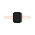 thumbnail image 1 of 2 ct Emerald Cut Natural Onyx Solitaire 18K Rose Gold Womens Engagement Ring, 1 of 5