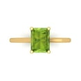 thumbnail image 1 of 2 ct Emerald Cut Natural Peridot Solitaire 14K Yellow Gold Womens Engagement Ring, 1 of 5