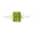 thumbnail image 1 of 2 ct Emerald Cut Natural Peridot Solitaire Engagement Ring for Women in 18K Rose Gold, 1 of 5