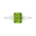 thumbnail image 1 of 2 ct Emerald Cut Natural Peridot Solitaire Engagement Ring for Women in 18K White Gold, 1 of 5