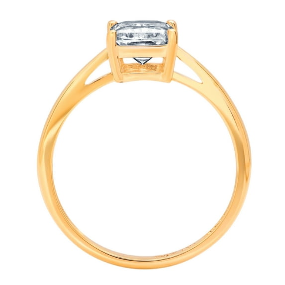 2 ct Emerald Cut Natural Sky Blue Topaz Solitaire Engagement Ring for Women in 14K Yellow Gold