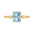 thumbnail image 1 of 2 ctw Solitaire Anniversary Ring for Women | Emerald Cut Natural Swiss Blue Topaz | Hyperallergenic Solid 14K Yellow Gold, 1 of 5