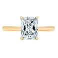 thumbnail image 1 of 2 ct Emerald Cut Natural Swiss Blue Topaz Solitaire 14K Yellow Gold Womens Engagement Ring, 1 of 4