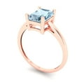 thumbnail image 1 of 2 ct Emerald Cut Natural Swiss Blue Topaz Solitaire Engagement Ring for Women in 18K Rose Gold, 1 of 2