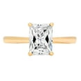 thumbnail image 1 of 2 ct Emerald Cut Real Genuine Natural Diamond SI1-SI2 J-K 18K Yellow Gold Solitaire Promise Wedding Statement Engagement Designer Ring size 8, 1 of 7