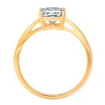thumbnail image 1 of 2 ct Emerald Cut Simulated Blue Diamond Solitaire Engagement Ring for Women in 18K Yellow Gold, 1 of 2