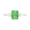 thumbnail image 1 of 2 ctw Solitaire Anniversary Ring for Women | Emerald Cut Simulated Green Diamond | Hyperallergenic Solid 18K White Gold, 1 of 5