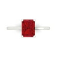 thumbnail image 1 of Clara Pucci 14K White Gold Solid Gold Tourmaline Solitaire Anniversary Ring for Women - 2 cttw Emerald Cut, 1 of 8