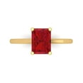 thumbnail image 1 of 2 ct Emerald Cut Simulated Pink Tourmaline Solitaire Engagement Ring for Women in 18K Yellow Gold, 1 of 5