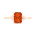 thumbnail image 1 of Clara Pucci 14K Rose Gold Solid Gold Red Solitaire Anniversary Ring for Women - 2 cttw Emerald Cut, 1 of 8