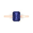 thumbnail image 1 of Clara Pucci 14K Rose Gold Solid Gold Tanzanite Solitaire Anniversary Ring for Women - 2 cttw Emerald Cut, 1 of 8