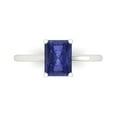thumbnail image 1 of 2 ctw Solitaire Anniversary Ring for Women | Emerald Cut Simulated Tanzanite | Hyperallergenic Solid 18K White Gold, 1 of 5
