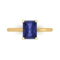 thumbnail image 1 of 2 ct Emerald Cut Simulated Tanzanite Solitaire Engagement Ring for Women in 18K Yellow Gold, 1 of 5