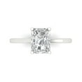 thumbnail image 1 of 2 ctw Solitaire Anniversary Ring for Women | Emerald Cut White Sapphire | Hyperallergenic Solid 18K White Gold, 1 of 5