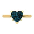 thumbnail image 1 of Clara Pucci 14K Yellow Gold Solid Gold LondonBlueTopaz Solitaire Anniversary Ring for Women - 2 cttw Heart Cut, 1 of 8