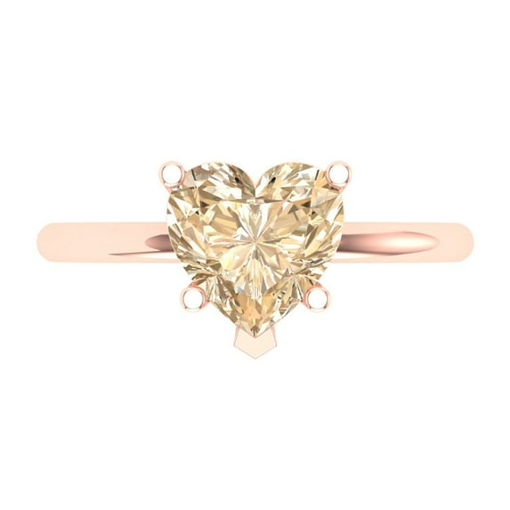 Solitaire Engagement Ring for Women - 2ct Natural Morganite in 14K Rose Gold Promise Ring