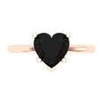 thumbnail image 1 of 2 ctw Solitaire Anniversary Ring for Women | Heart Cut Natural Onyx | Hyperallergenic Solid 18K Rose Gold, 1 of 5