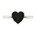 thumbnail image 1 of 2 ct Heart Cut Natural Onyx Solitaire Engagement Ring for Women in 18K White Gold, 1 of 5
