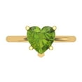 thumbnail image 1 of Clara Pucci 14K Yellow Gold Solid Gold Peridot Solitaire Anniversary Ring for Women - 2 cttw Heart Cut, 1 of 8