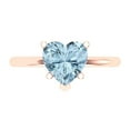 thumbnail image 1 of 2 ct Heart Cut Natural Sky Blue Topaz Solitaire 18K Rose Gold Womens Engagement Ring, 1 of 5