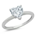 thumbnail image 1 of 2 ct Heart Cut Natural Swiss Blue Topaz Solitaire 18K White Gold Womens Engagement Ring, 1 of 4