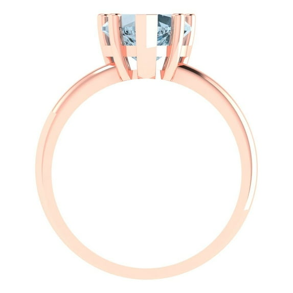 2 ct Heart Cut Natural Swiss Blue Topaz Solitaire Engagement Ring for Women in 18K Rose Gold