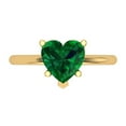 thumbnail image 1 of Clara Pucci 14K Yellow Gold Solid Gold Emerald Solitaire Anniversary Ring for Women - 2 cttw Heart Cut, 1 of 8