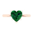 thumbnail image 1 of Clara Pucci 14K Rose Gold 2ct Emerald Solitaire Ring for Women, 1 of 8