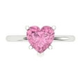thumbnail image 1 of Clara Pucci 14K White Gold Solid Gold Pink Solitaire Anniversary Ring for Women - 2 cttw Heart Cut, 1 of 8