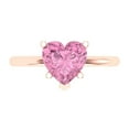 thumbnail image 1 of Clara Pucci 14K Rose Gold 2ct Pink Solitaire Ring for Women, 1 of 8