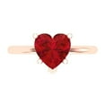 thumbnail image 1 of 2 ct Heart Cut Simulated Pink Tourmaline Solitaire Engagement Ring for Women in 18K Rose Gold, 1 of 5