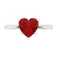 thumbnail image 1 of Clara Pucci 14K White Gold Solid Gold Ruby Solitaire Anniversary Ring for Women - 2 cttw Heart Cut, 1 of 8
