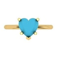 thumbnail image 1 of 2 ct Heart Cut Simulated Turquoise Solitaire 18K Yellow Gold Womens Engagement Ring, 1 of 5