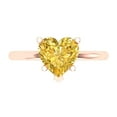 thumbnail image 1 of Clara Pucci 14K Rose Gold 2ct Yellow Solitaire Ring for Women, 1 of 8